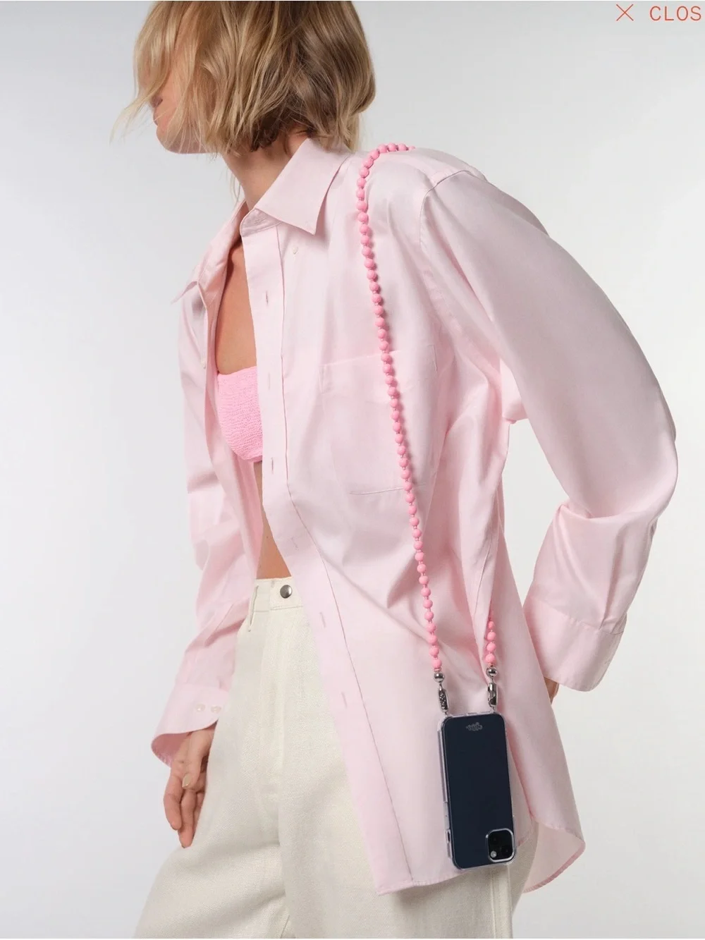 Ossa Bubble Gum Pink Wood Crossbody